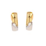 Boucles croles diamants 0. 06 carat 2 ors 4. 64g