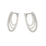 Boucles cr�oles diamants 0. 08 carat or blanc 3. 35g