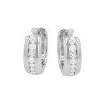 Boucles cr�oles diamants 0. 35 carat or blanc 6. 87g