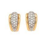 Boucles cr�oles diamants 0. 66 carat 2 ors 6. 04g
