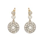Boucles d'oreilles ancienne diamants 1. 20 carat 2 ors 7. 48g