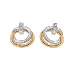 Boucles d'oreilles diamants 0. 01 carat 2 ors 2. 94g