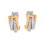 Boucles d'oreilles diamants 0. 06 carat 2 ors 5. 77g