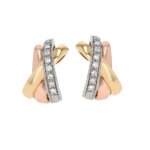 Boucles d'oreilles diamants 0. 10 carat 3 ors 4. 47g