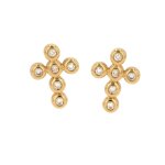 Boucle d'oreilles diamants 0. 12 carat or jaune 2. 68g