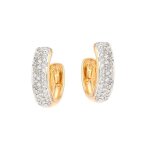 Boucles d'oreilles diamants 0. 33 carat 2 ors 4. 60g