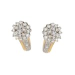 Boucles d'oreilles diamants 0. 42 carat 2 ors 2. 98g