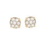 Boucles d'oreilles diamants 0. 42 carat or jaune 2. 74g