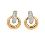Boucles d'oreilles diamants 0. 91 carat 2 ors 16. 11g