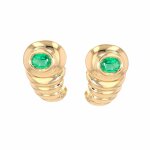 Boucle d'oreilles �meraudes 0. 38 carat or jaune 5. 49g