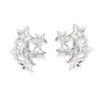 Boucles d'oreilles toiles diamants 0. 24 carat or blanc 5. 31g