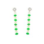 Boucles d'oreilles isabelle langlois diamants 0. 38 carat, pierres fines et perles or blanc 7g Boucles d'oreilles isabelle langlois diamants 0. 38 carat, pierres fines et perles or blanc 7g