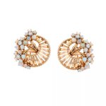 Boucles d'oreilles opales et diamants 0. 35 carat or jaune 12. 42g