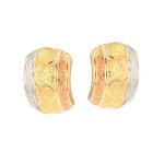 Boucles d'oreilles or jaune, rose et blanc 3. 08g