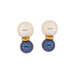 Boucles d'oreilles perles or jaune 2. 84g