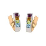 Boucles d'oreilles pierres fines 2 ors 4. 23g