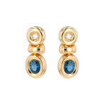 Boucles d'oreilles saphirs 0. 34 carat et diamants 0. 04 carat or jaune 2. 59g Boucles d'oreilles saphirs 0. 34 carat et diamants 0. 04 carat or jaune 2. 59g