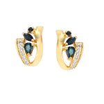 Boucles d'oreilles saphirs 0. 54 carat et diamants 0. 07 carat 2 ors 2. 72g Boucles d'oreilles saphirs 0. 54 carat et diamants 0. 07 carat 2 ors 2. 72g