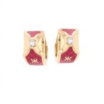 Boucles d'oreilles signes korloff diamants 0. 08 carat