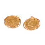 Boutons de manchettes imitation pices de monnaie or jaune 13. 99g