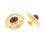 Boutons de manchettes vintage grenats or jaune 21. 09g