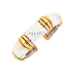 Bracelet argent et or jaune 55. 87g