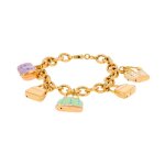 Bracelet breloques sacs  main or jaune 22. 80g