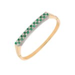 Bracelet �meraudes 0. 40 carat et diamants 0. 80 carat 2 ors 29. 10g
