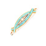 Bracelet jonc ancien turquoises et perles or jaune 10. 47g