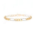 Bracelet maille alterne 2 ors 22. 44g
