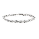 Bracelet maille fantaisie or blanc 22. 80g