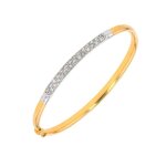 Bracelet ovale diamants 0. 67 carat 2 ors 8. 57g