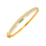 Bracelet ovale diamants 0. 70 carat 2 ors 14. 24g