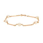 Bracelet perles or jaune 3. 95g