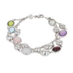 Bracelet pierres fines or blanc 21. 04g