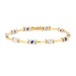Bracelet saphirs 0. 50 carat et diamants 0. 40 carat 2 ors 16. 54g Bracelet saphirs 0. 50 carat et diamants 0. 40 carat 2 ors 16. 54g