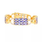 Bracelet tanzanites 17. 76 carats et diamants 0. 56 carat 2 ors 39. 53g Bracelet tanzanites 17. 76 carats et diamants 0. 56 carat 2 ors 39. 53g