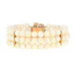 Bracelet vintage diamants 0. 56 carat et perles or jaune 35. 74g