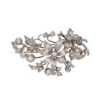 Broche ancienne diamants 2. 90 carats or et argent 25. 44g