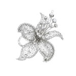 Broche ancienne diamants 5. 77 carats or blanc 35. 27g