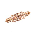 Broche ancienne perles en or jaune