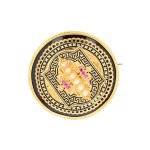 Broche ancienne rubis et perles or jaune 18. 60g