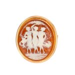 Broche cam�e vintage or jaune 11. 65g