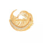 Broche vintage diamants 0. 15 carat 2 ors 10. 60g Broche vintage diamants 0. 15 carat 2 ors 10. 60g