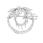 Broche vintage diamants 2. 17 carats or blanc 8. 55g