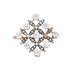 Broche vintage diamants 3. 19 carats or et argent 6. 23g