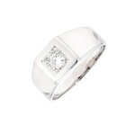 Chevalire diamant 0. 18 carat or blanc 5. 30g