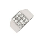 Chevalire vintage diamants 0. 42 carat or blanc 6. 65g