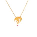 Collier ancien chimre rubis 0. 03 carat or jaune 7. 17g