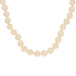 Collier choker vintage perles de culture or jaune 37g